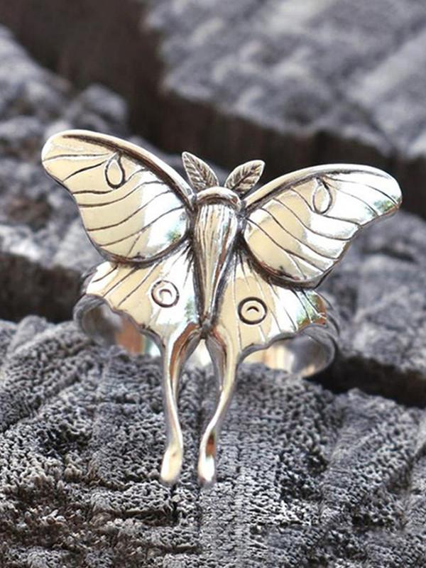 Antique silver vintage butterfly ring