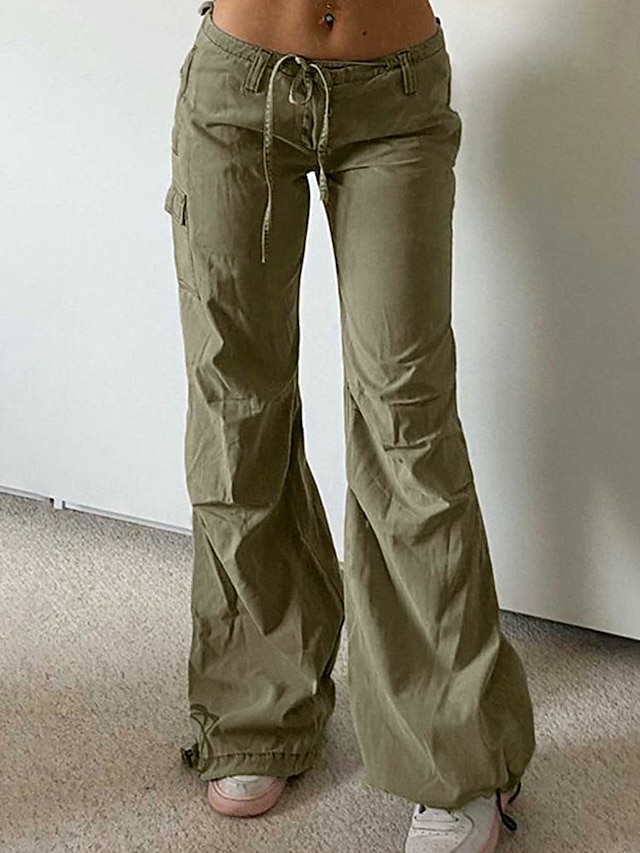Women's Cargo Pants Pants Trousers Dark Brown Black Green Fashion Streetwear Street Daily Vacation Pocket Full Length Breathability Plain S M L XL 2XL