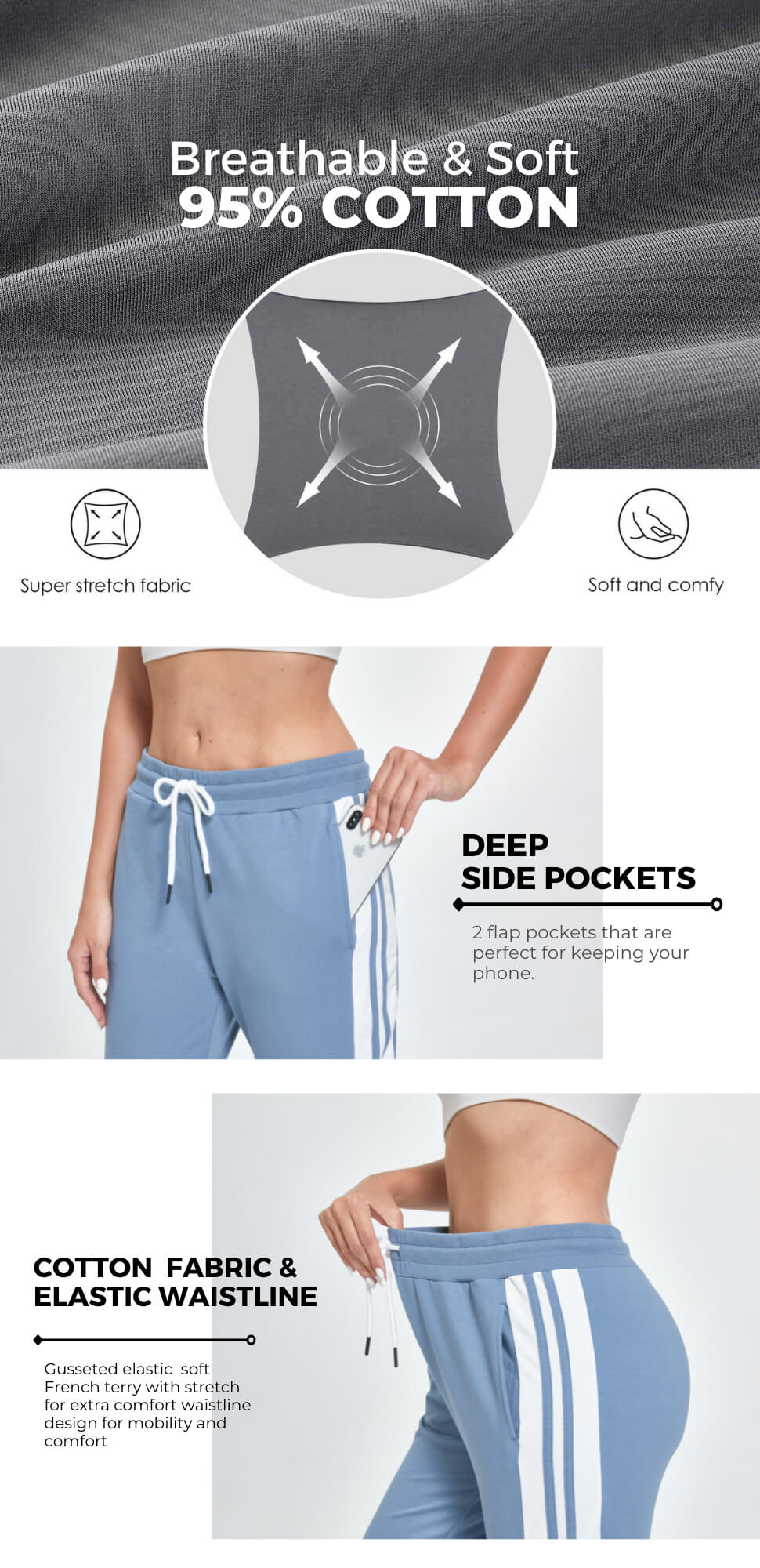 Women's Capri Pants Sweatpants Jogging Pants Bottom Cotton Capri Shorts for Ladies