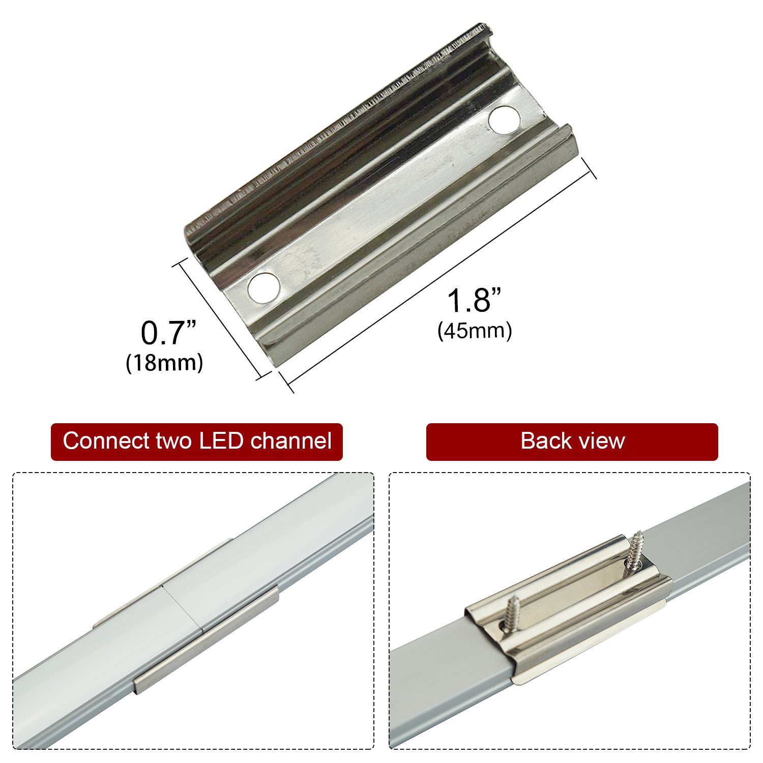 Extension Connectors for UShape Aluminum LED Channel Muzata USA