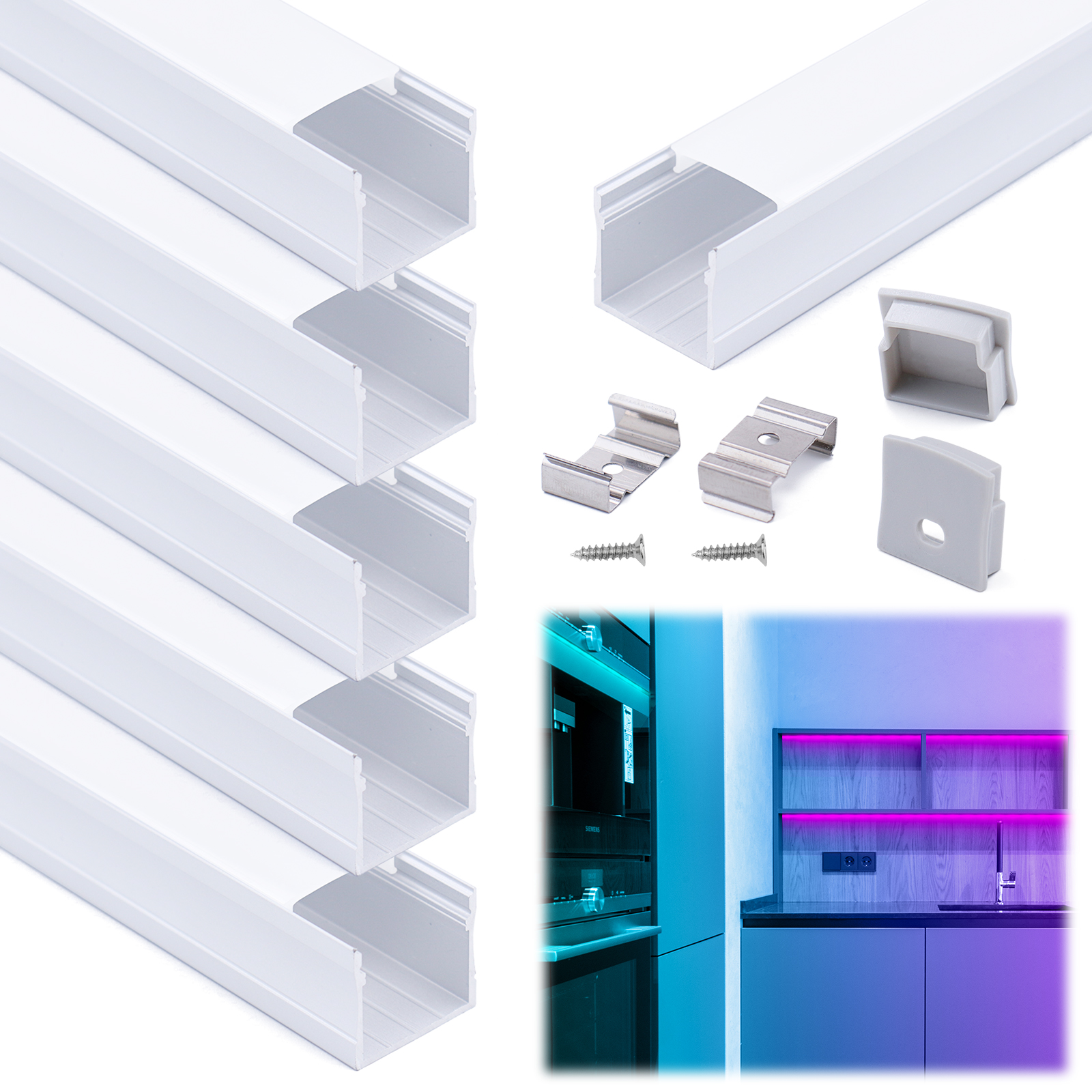 3.3ft Double Row Spotless LED Channel Cover for Waterproof Tape U118  | Muzata USA