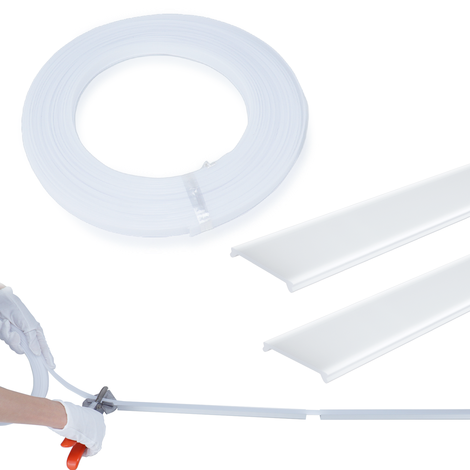 Continuous Milky White LED Cover Lens Frosted Tape Light Seamless for U-shape | Muzata USA