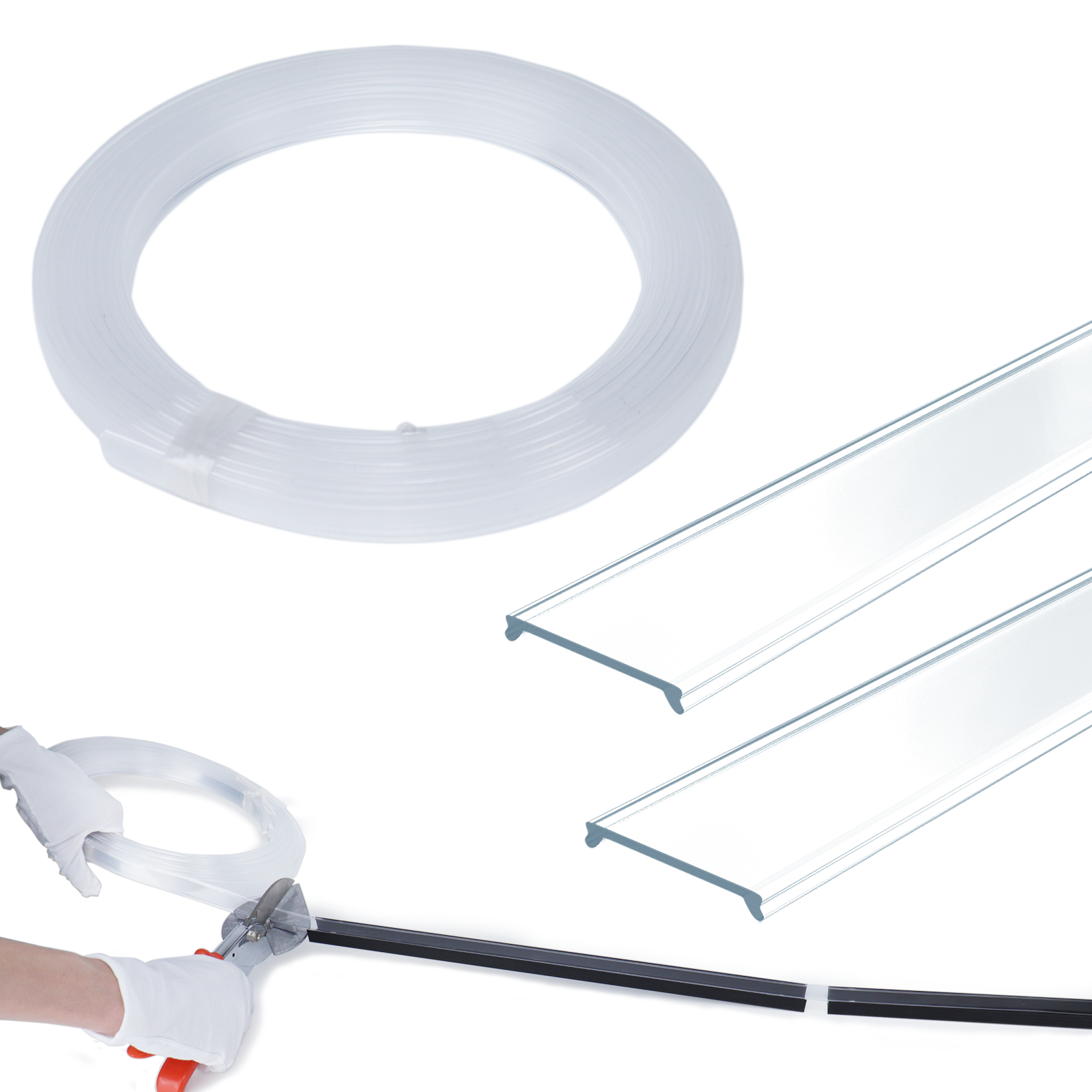 Continuous Transparent LED Cover Clear Tape Plastic for U shape | Muzata USA