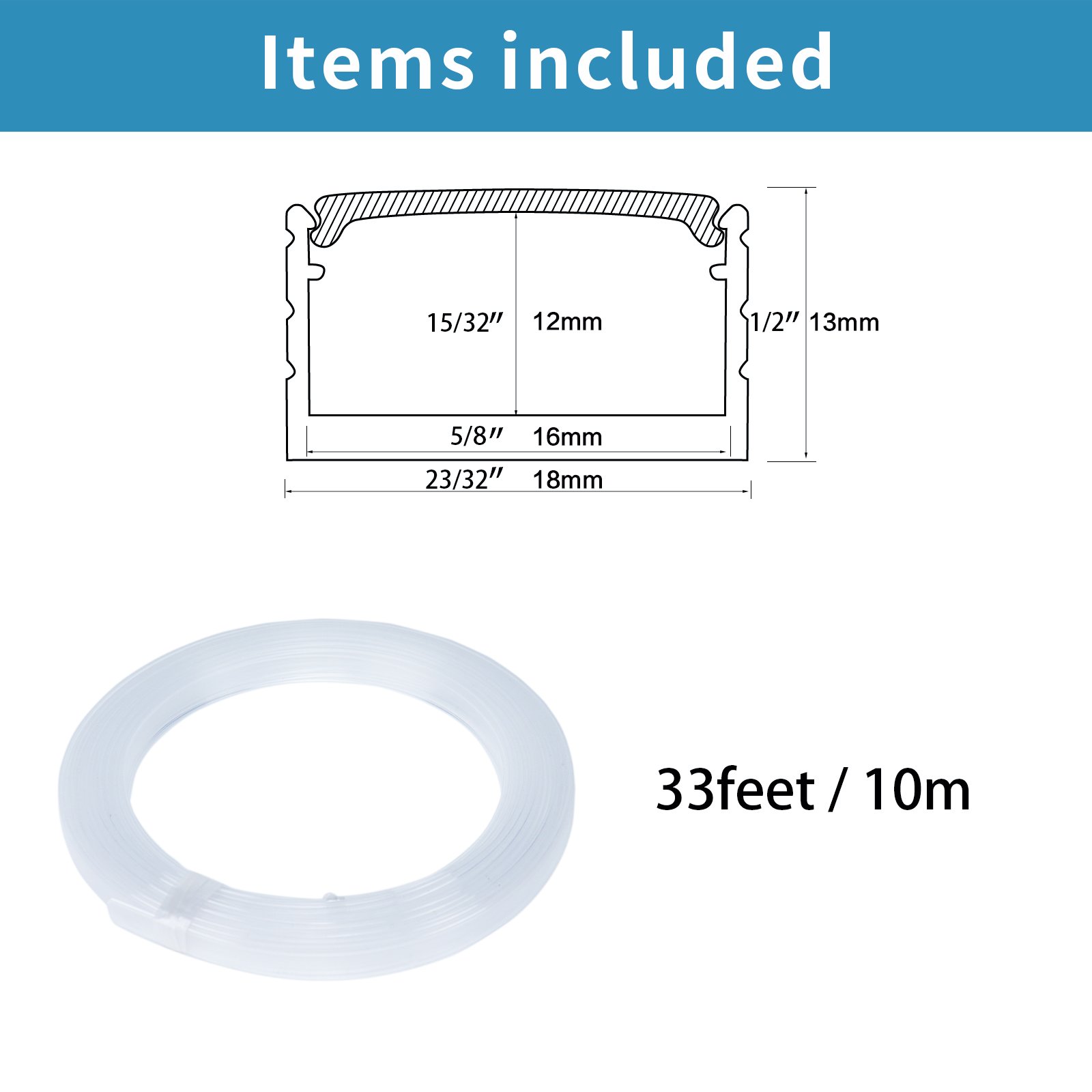 Continuous Transparent LED Cover Clear Tape Plastic for U shape | Muzata USA