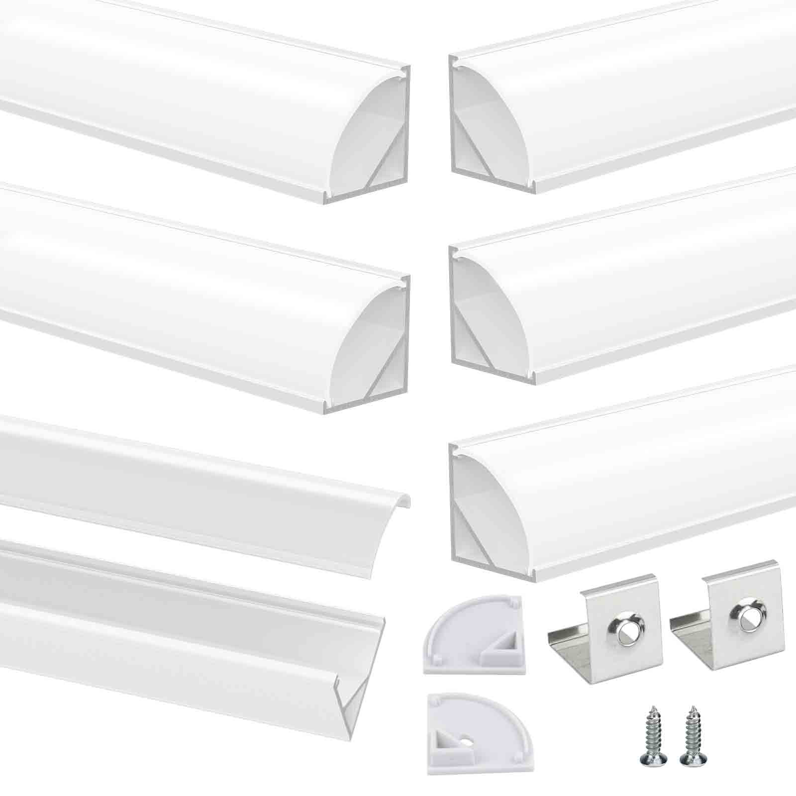 V-Shaped White LED Channel System with Milky White Cover | Muzata USA