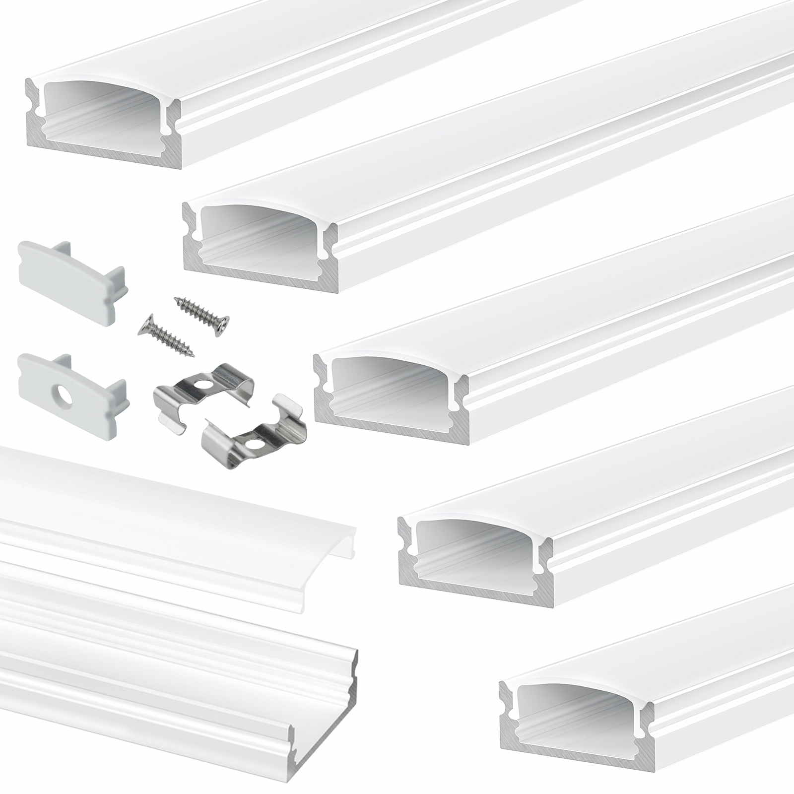 White LED Aluminum Channel System with Milky White Cover | Muzata USA