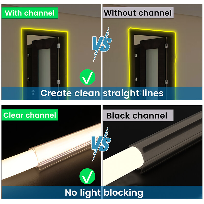 Clear Plastic LED Channel For Strip Lights