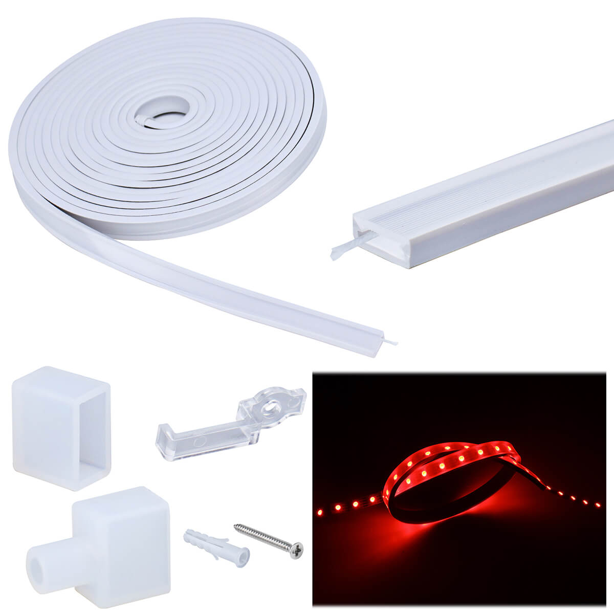 Muzata 33 Feet/10 Meter Silicone LED Channel System Flexible USC1