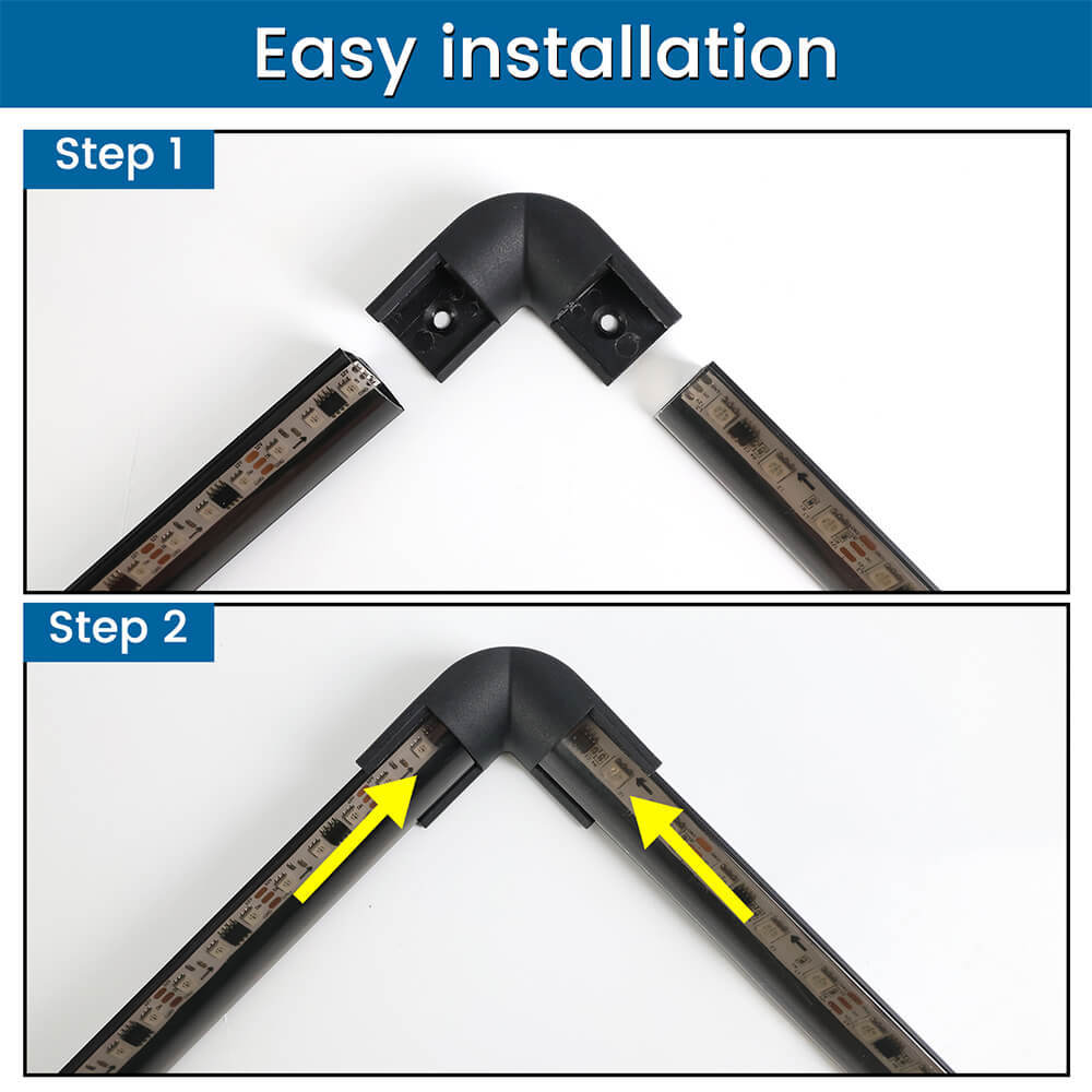 Muzata 8 Pack LED Channel Corner Connector Kit LShape for V1SW LC08