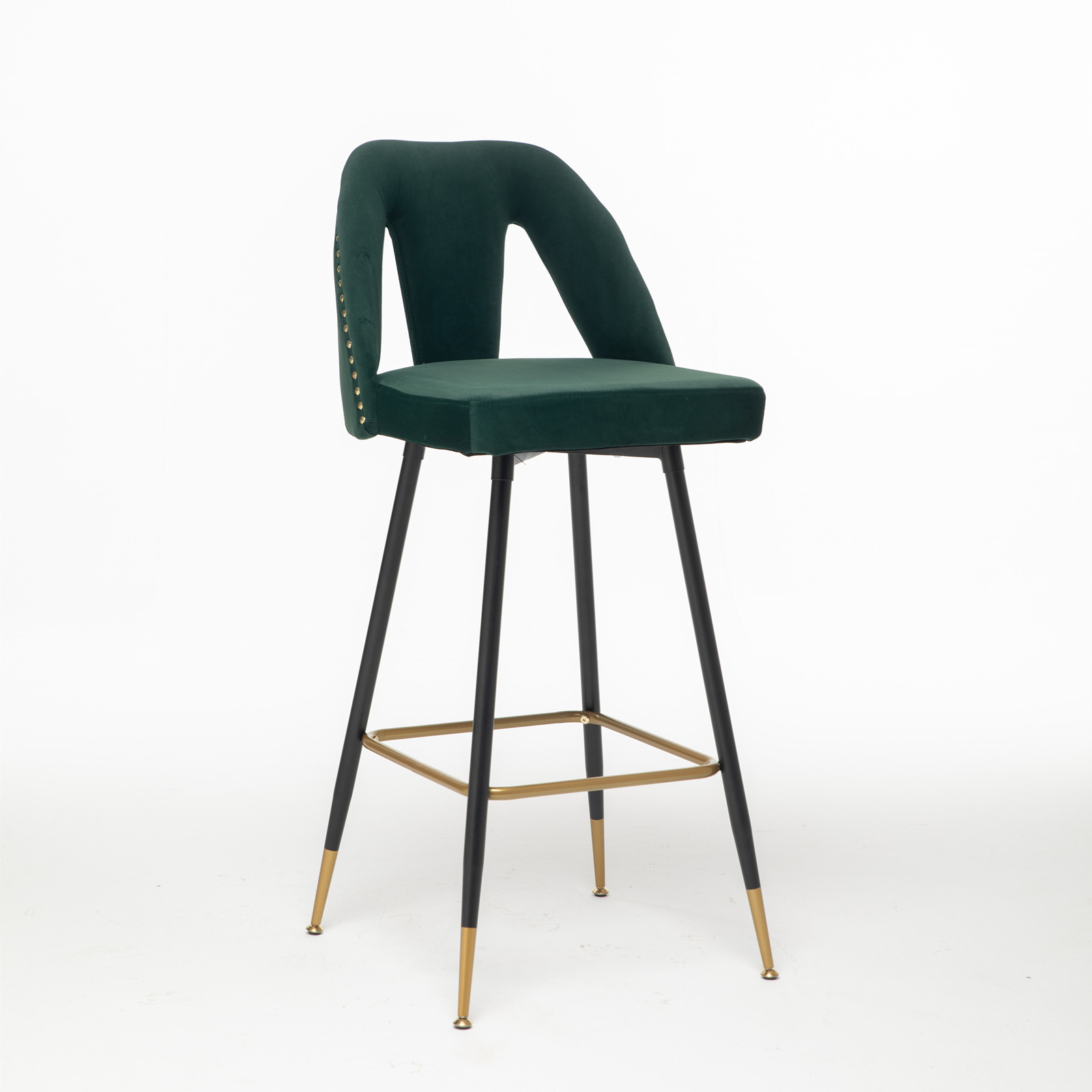 Contemporary Velvet Upholstered Bar Stool 