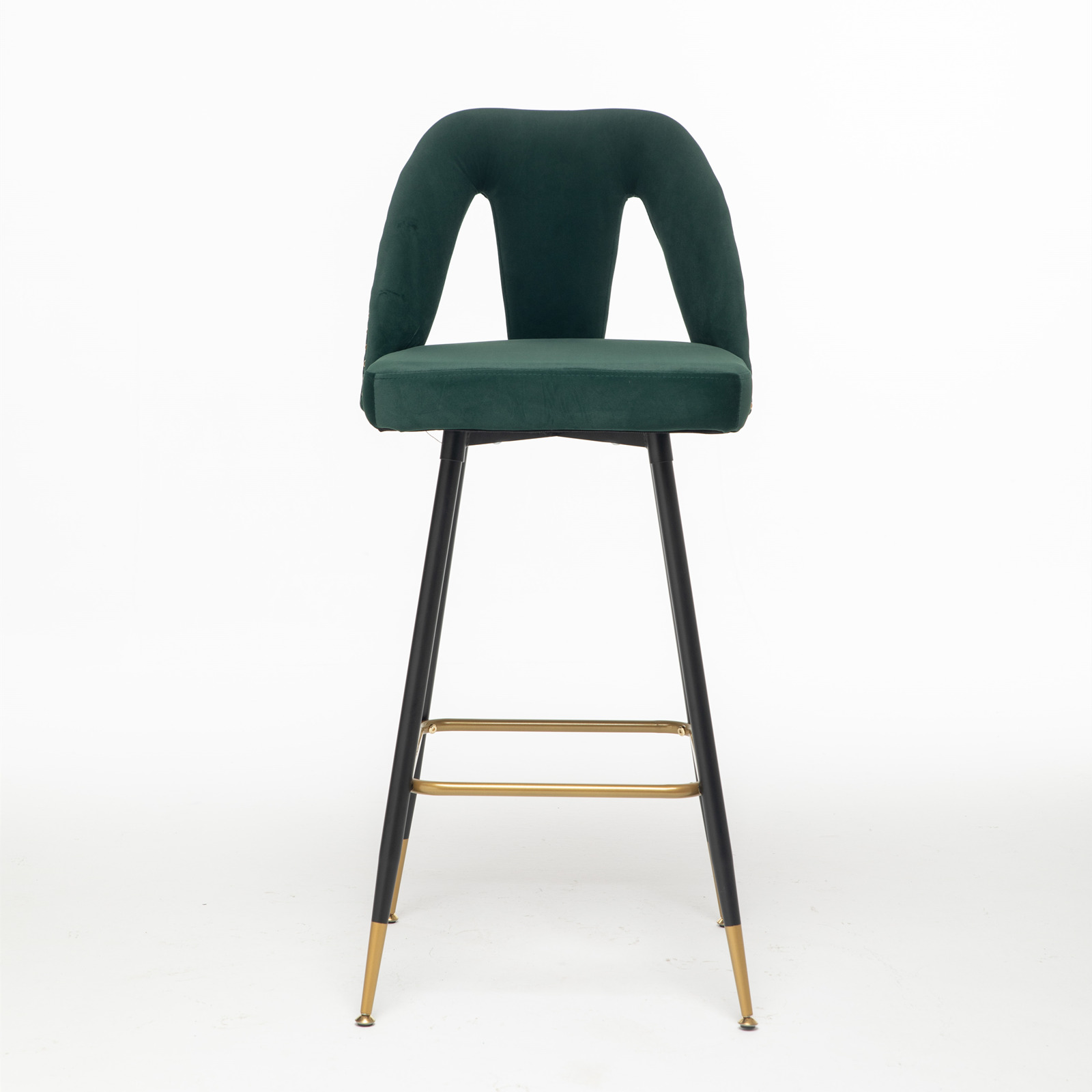 Contemporary Velvet Upholstered Bar Stool 