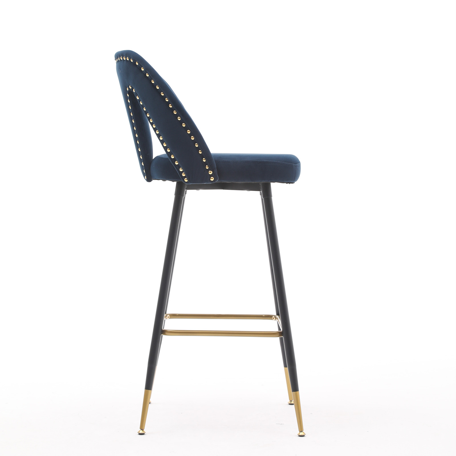 Contemporary Velvet Upholstered Bar Stool 