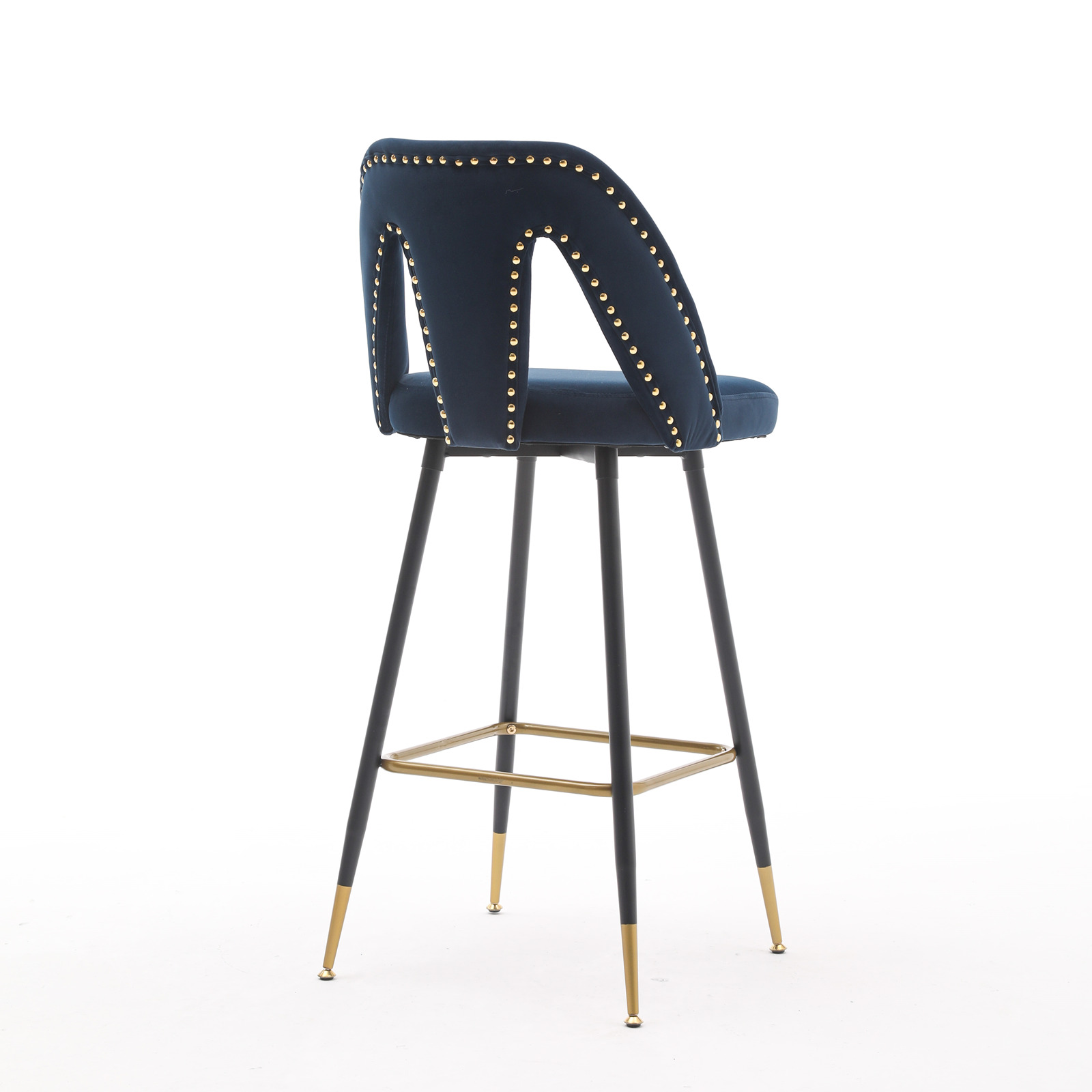 Contemporary Velvet Upholstered Bar Stool 