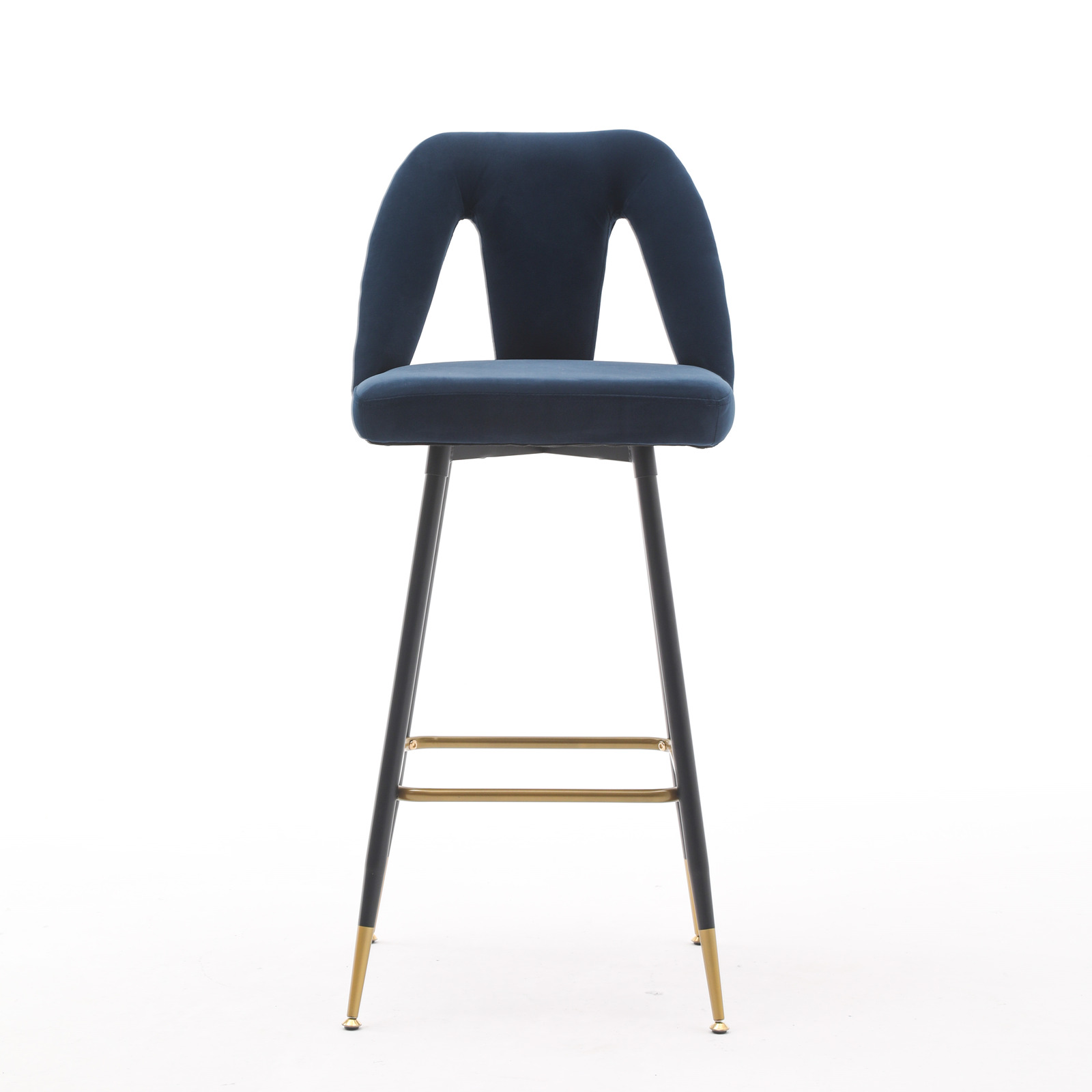 Contemporary Velvet Upholstered Bar Stool 