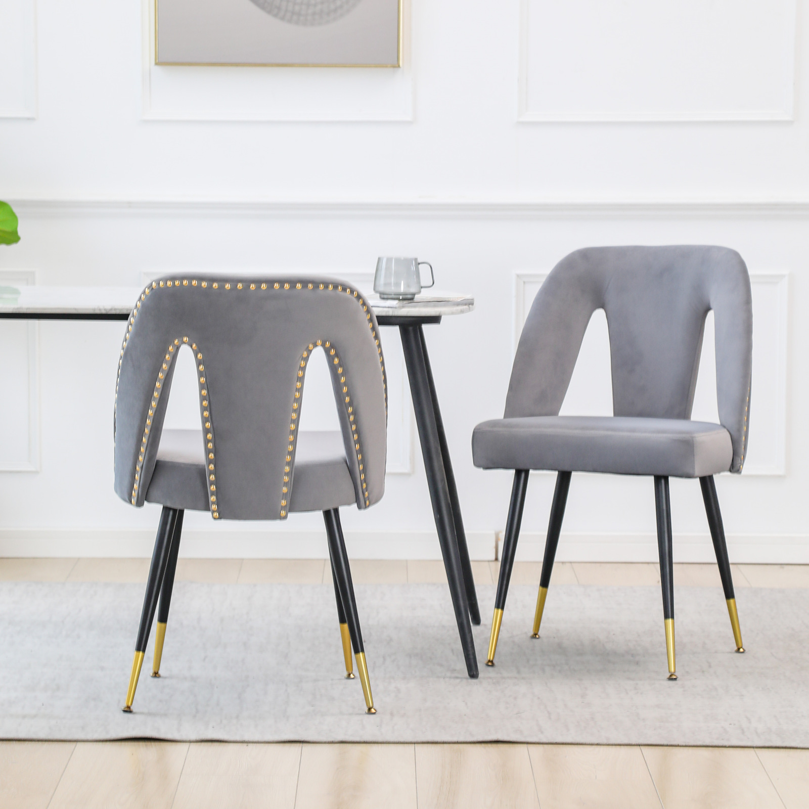 Contemporary Velvet Upholstered Dining Chair(Set of 2)