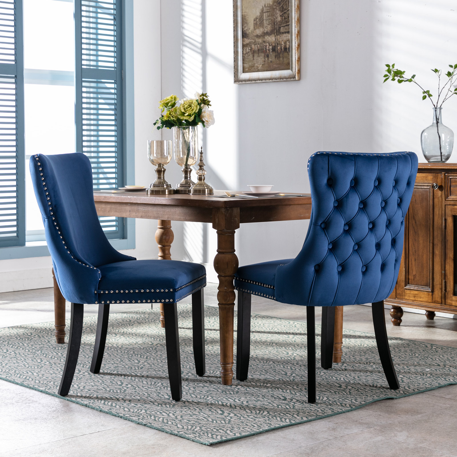 Upholstered Wing-Back Dining Chair