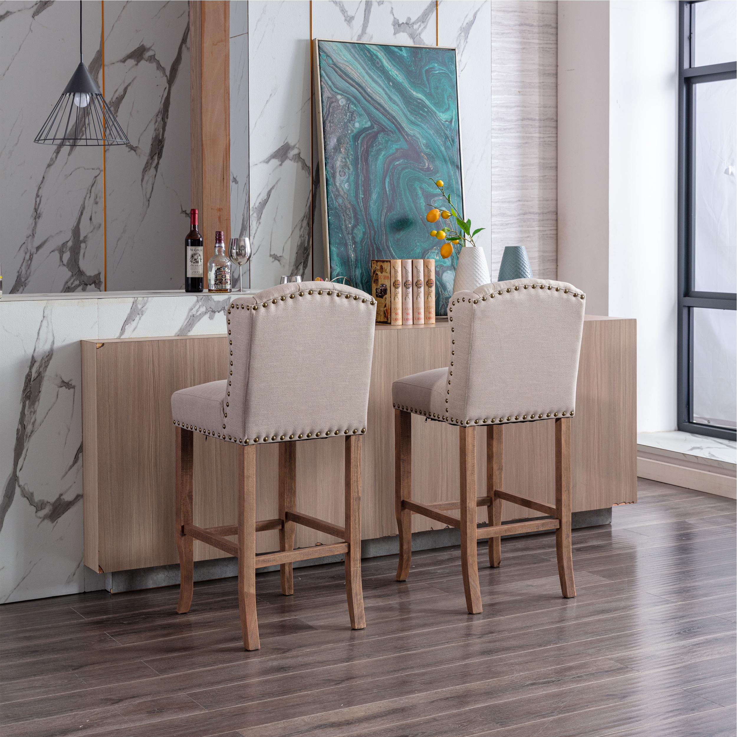 Morgan Prime Tufted Counter Stool (Set of 2)