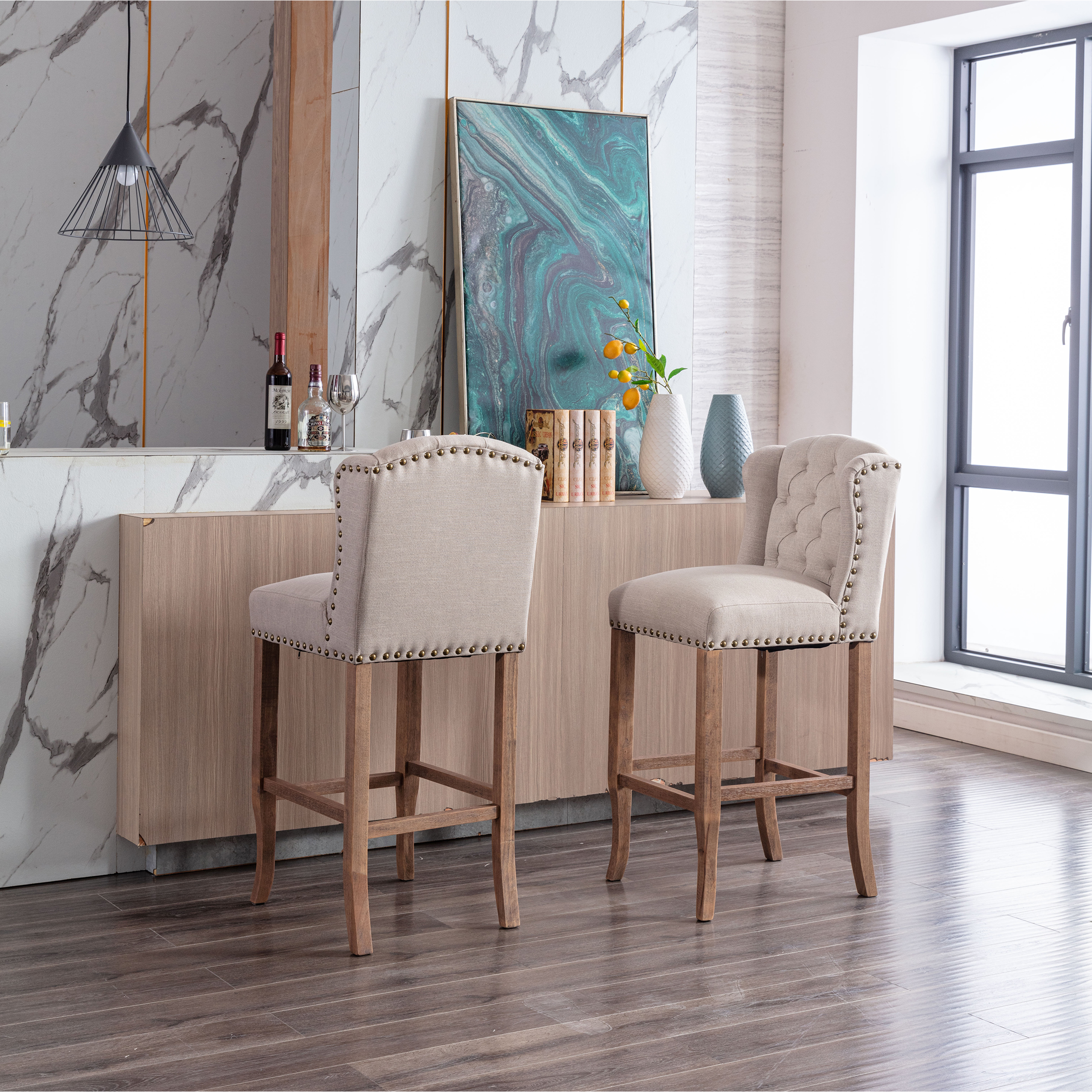 Morgan Prime Tufted Counter Stool (Set of 2)