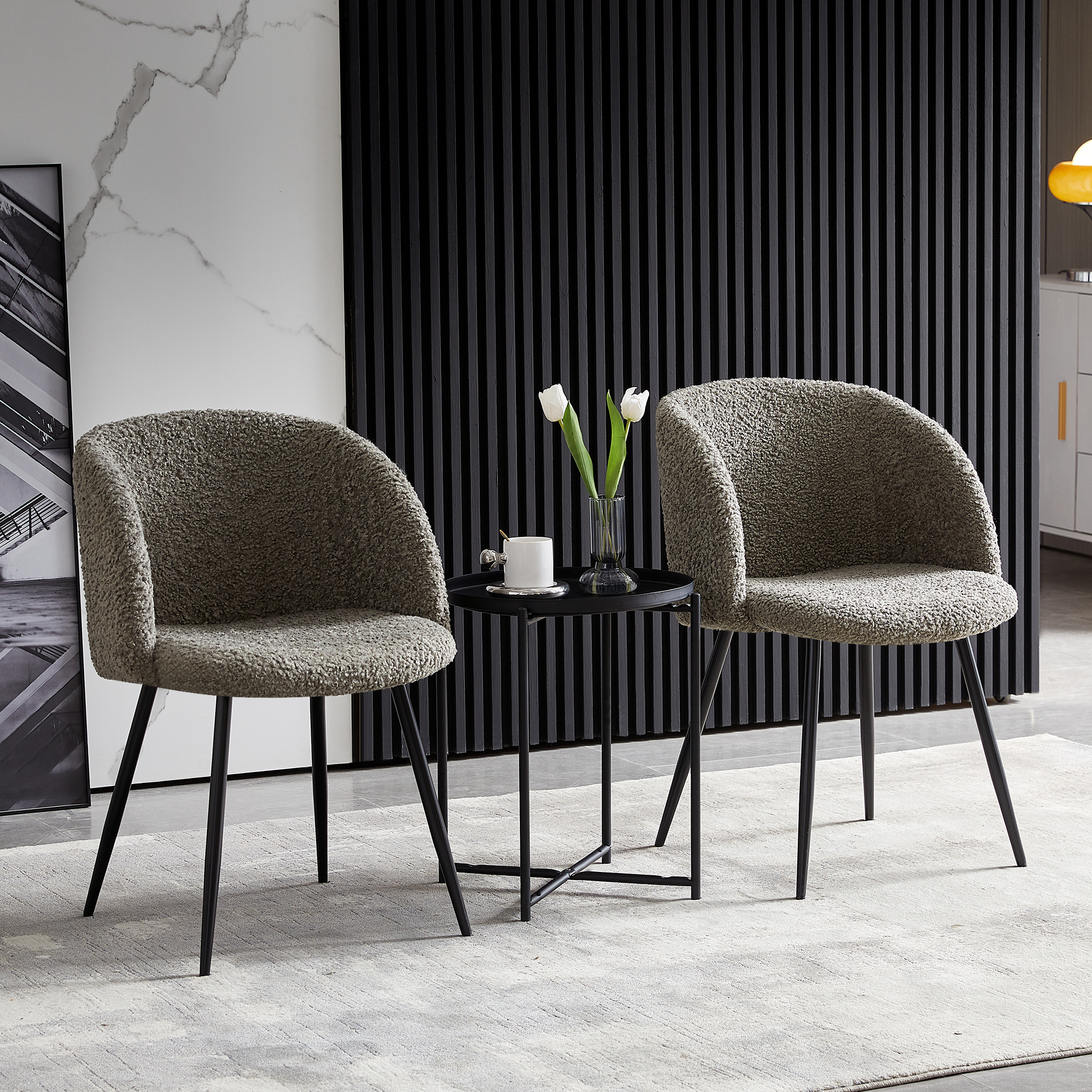 Upholstered dining armrest chair