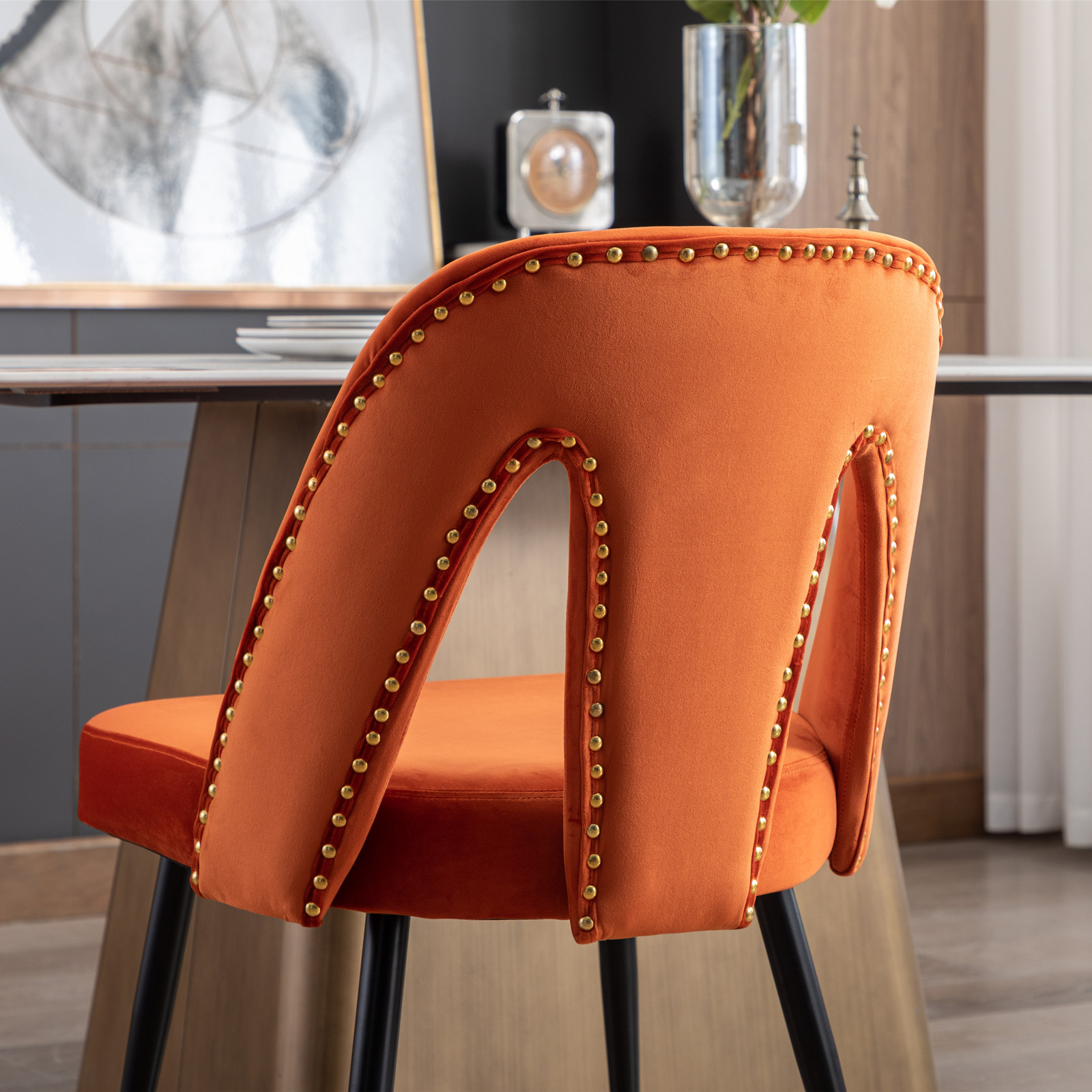 Contemporary Velvet Upholstered Dining Chair(Set of 2)