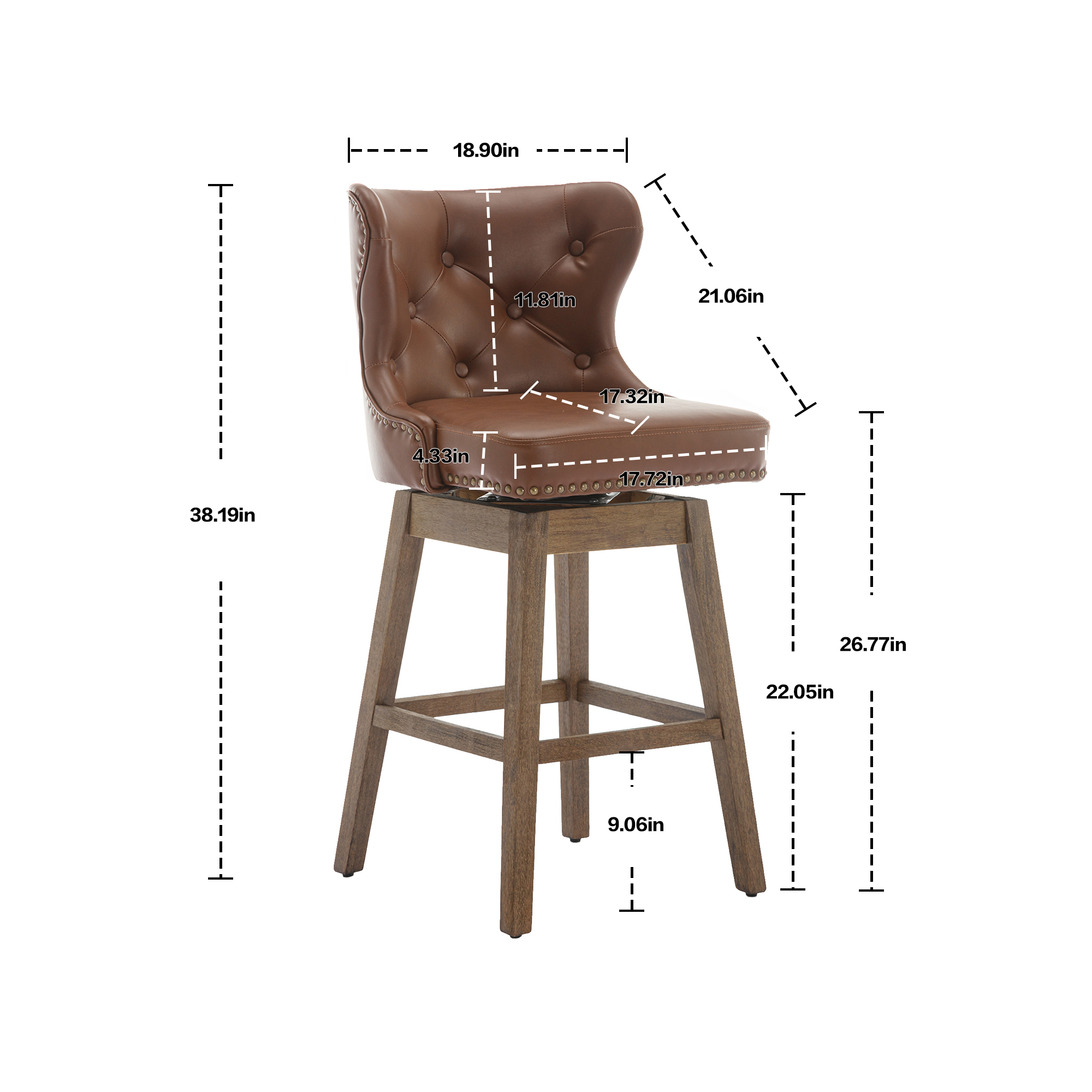 Asher Swivel Counter Stool(Set of 2)