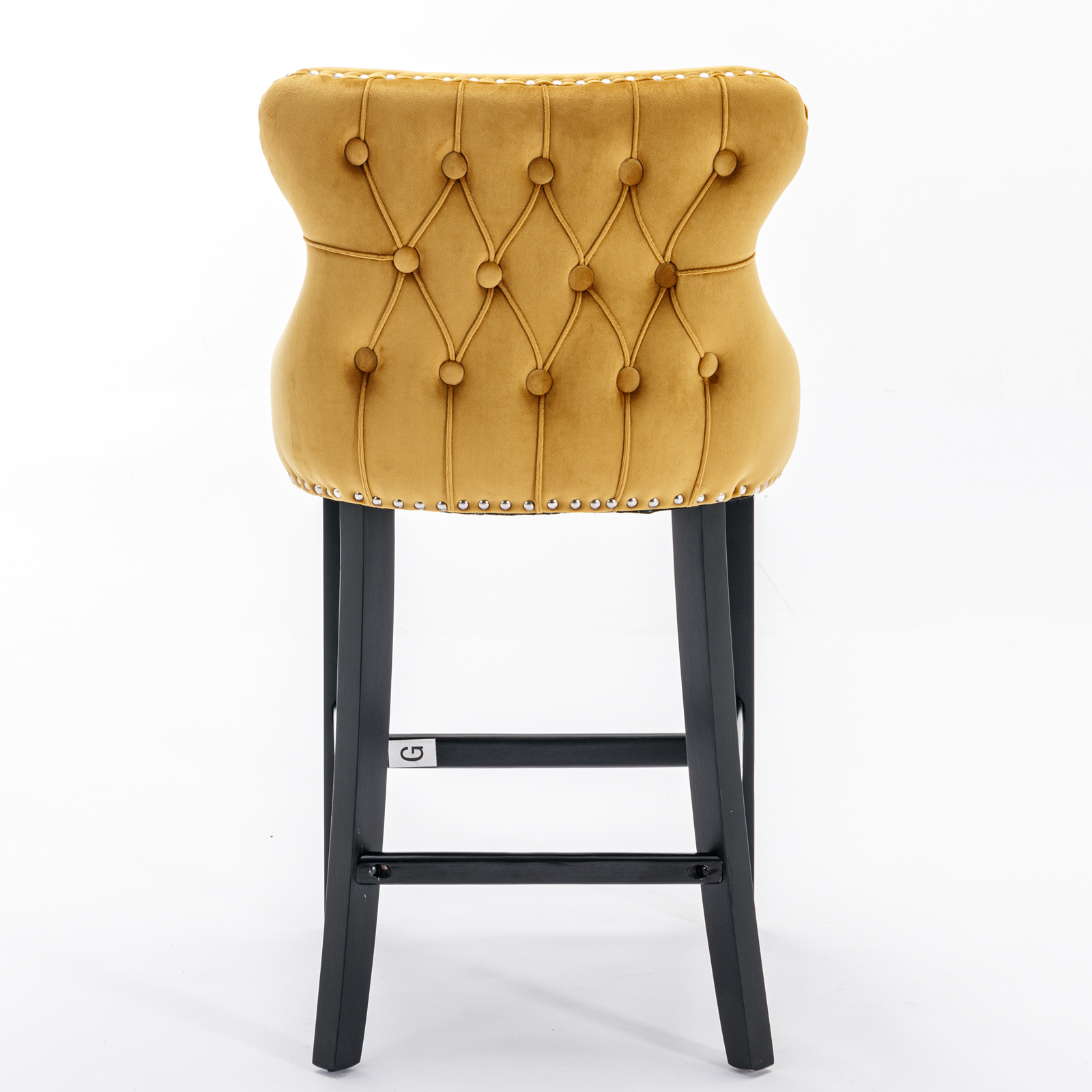 Contemporary Velvet Upholstered Wing-Back Barstools
