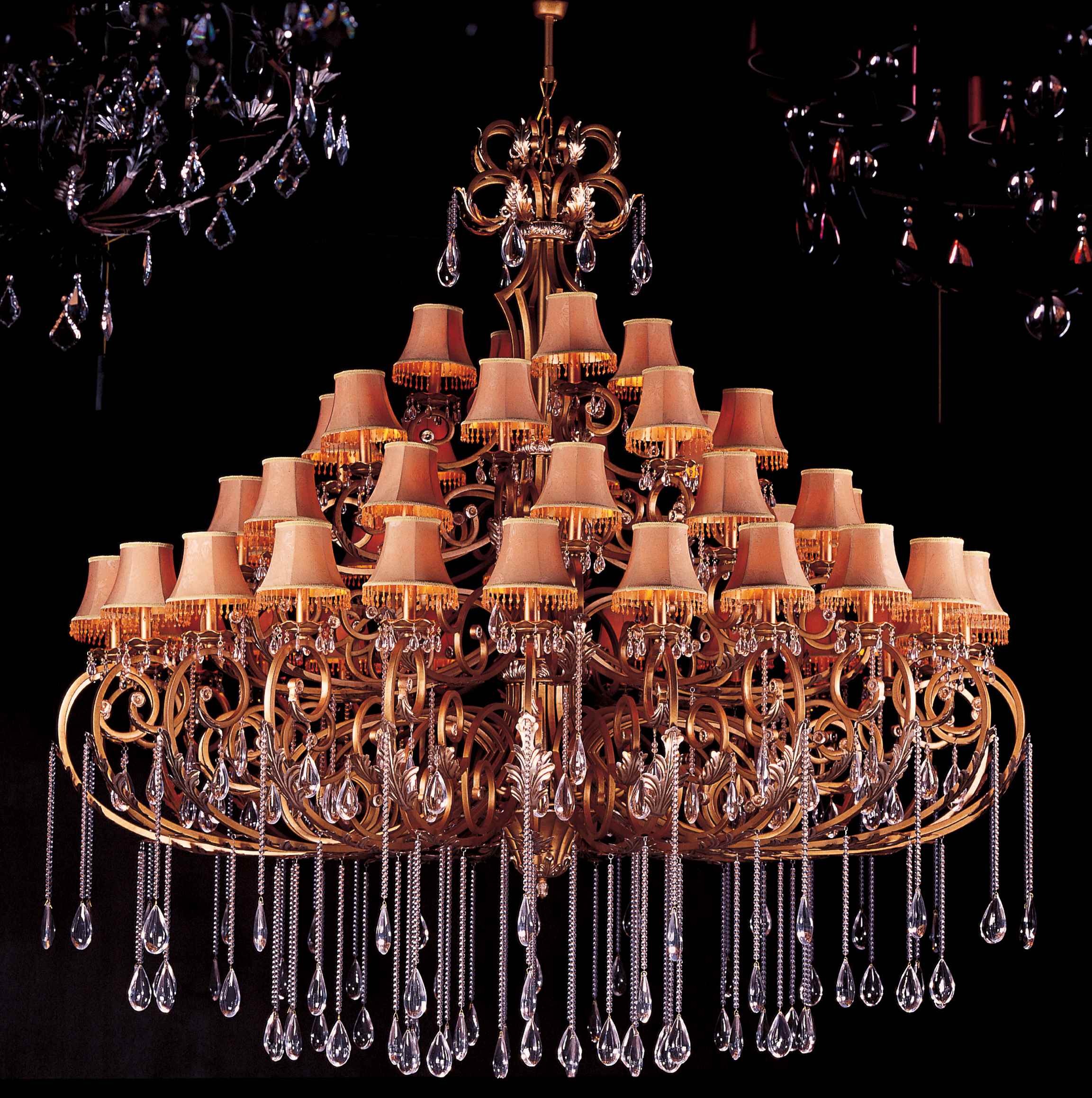 European Style Crystal Chandelier L 23"