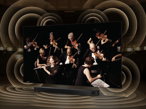 TV and soundbar orchestrated in perfect harmony - Q-Symphony*