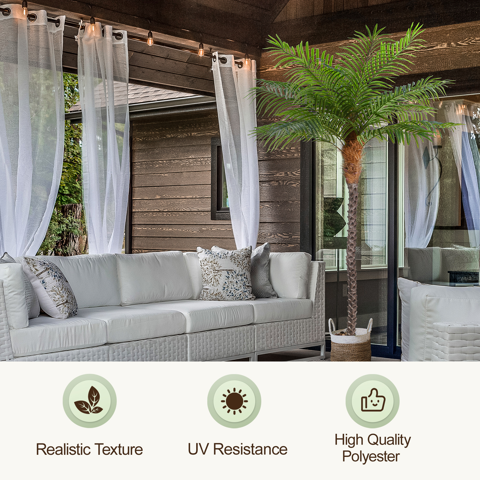 Keeplush 8.5ft Faux Phoenix Palm Tree 2 pieces