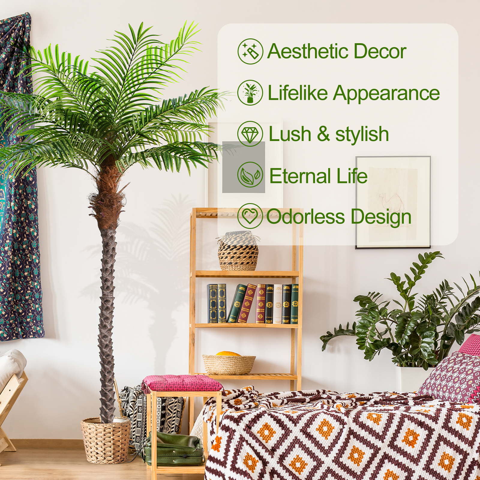 Keeplush 8.5ft Faux Phoenix Palm Tree 2 pieces