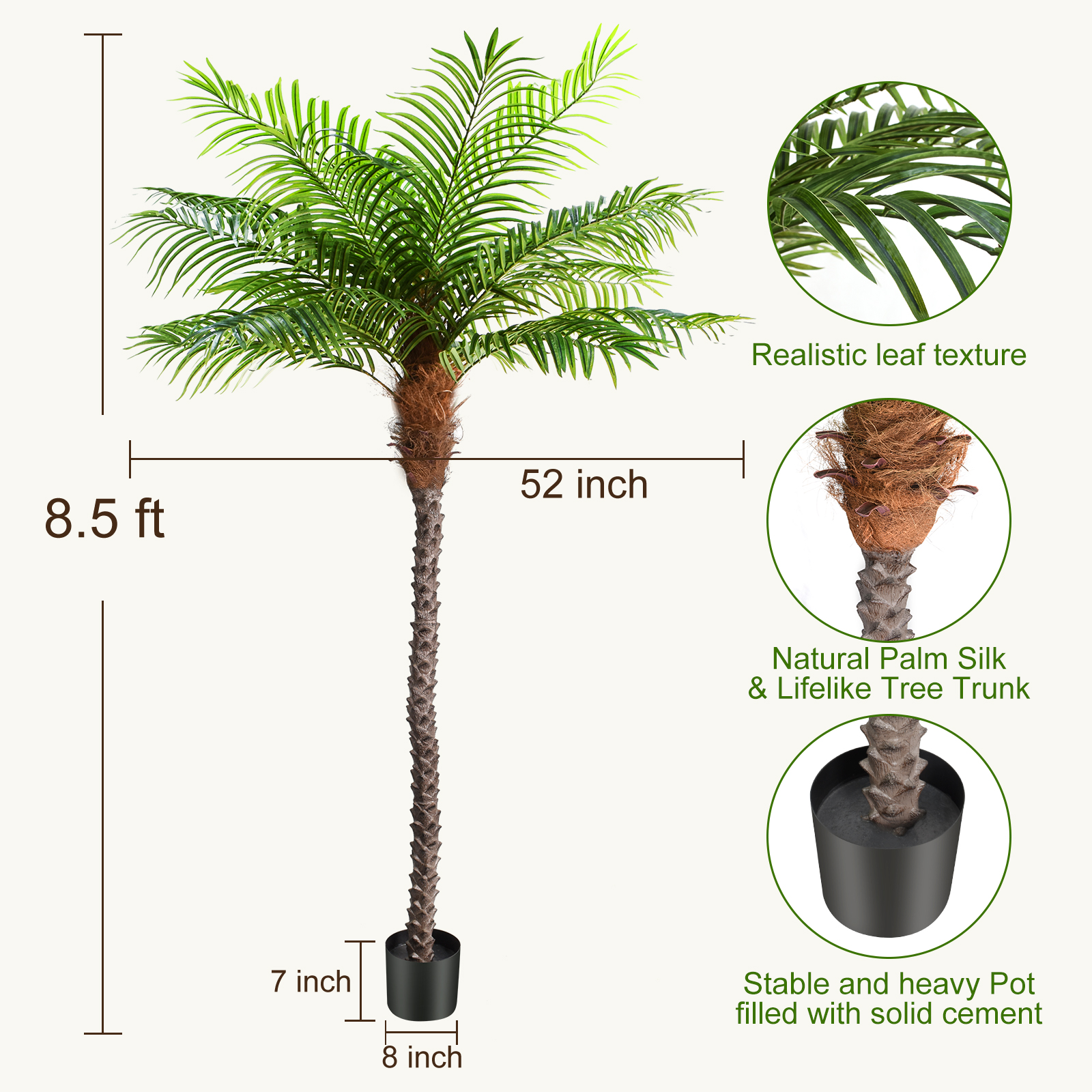 Keeplush 8.5ft Faux Phoenix Palm Tree 2 pieces