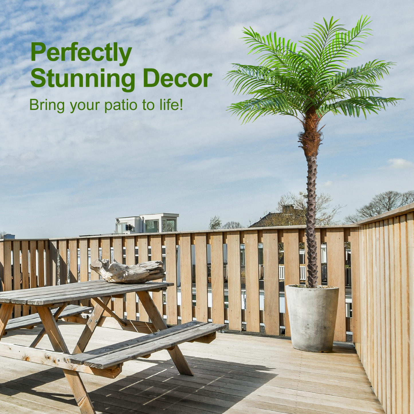 Keeplush 8.5ft Faux Phoenix Palm Tree 2 pieces