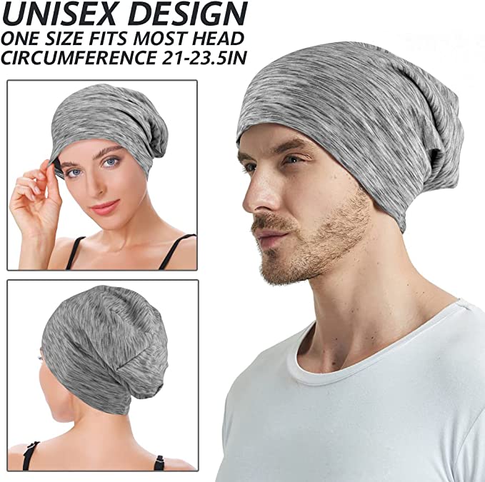 2 Pack Cotton Slouchy Beanie Hat for Men/Women