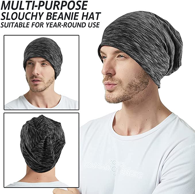 2 Pack Cotton Slouchy Beanie Hat for Men/Women