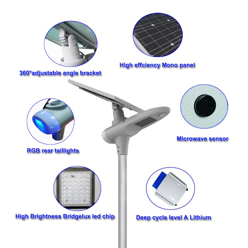 SUNCENTRE seperated aluminum solar street light for 4-12 meters project