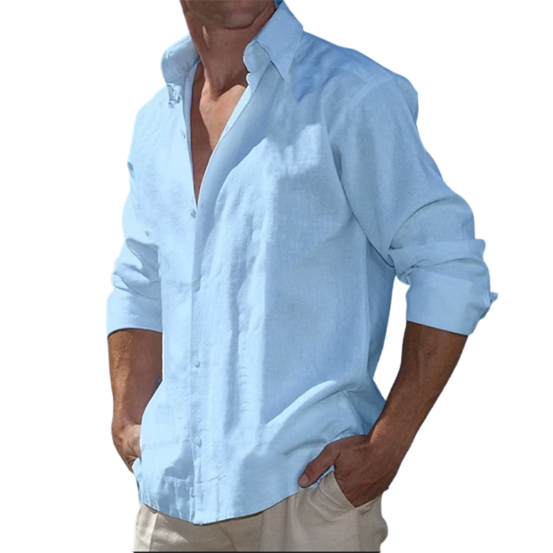 2023 Men's  Cotton  Casual Long Sleeve Shirt - crazyours