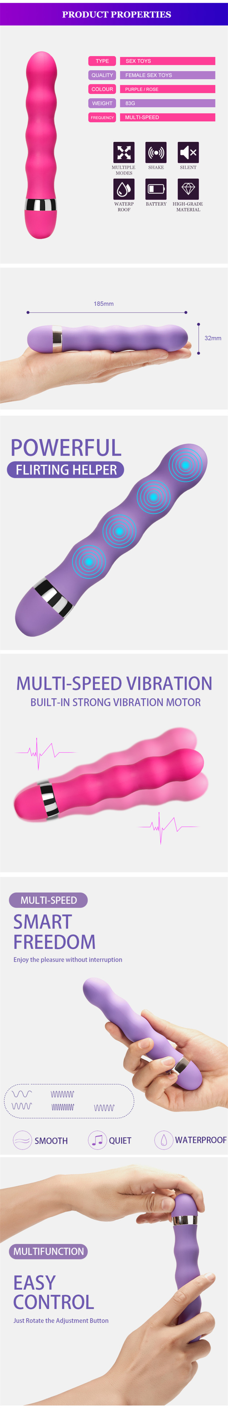 Multi-speed G Spot Vagina Clitoris Anal Plug Dildo Vibrator Multi-speed G Spot Vagina Clitoris Anal Plug Dildo Vibrator