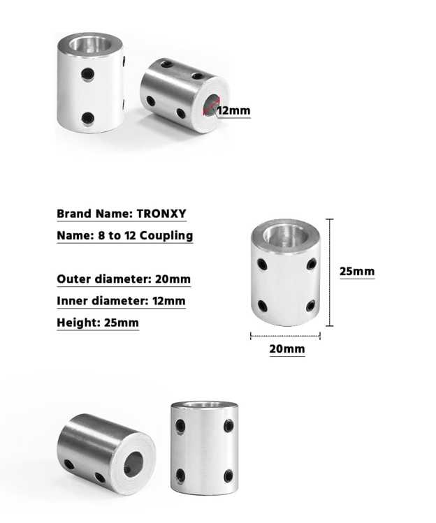 Tronxy 3D Printer Parts Aluminum Alloy Coupler Motor Coupling for VEHO-600