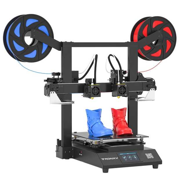 Tronxy Gemini XS 2022 New DIY IDEX 3D Printer Kit Two Head Multicolor Independent Dual Extruder 3D Printer 255x255x260mm