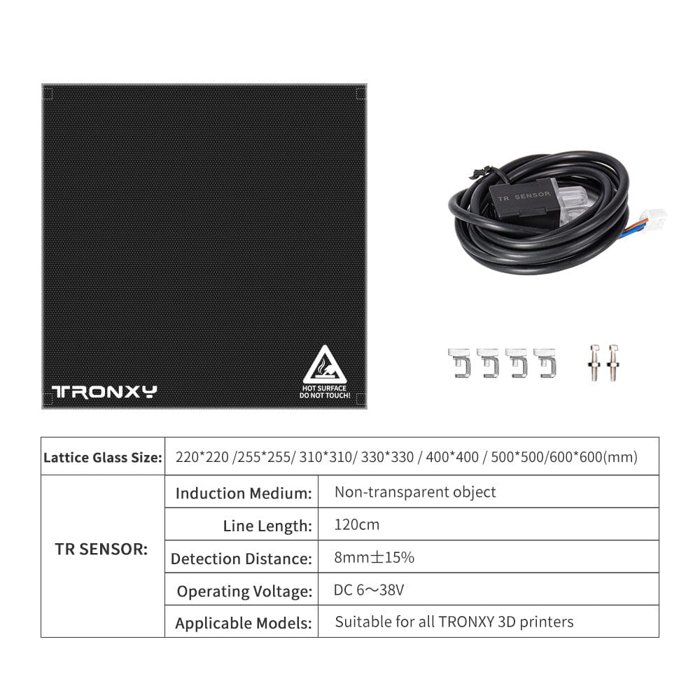 Tronxy 3D Printer Auto Leveling Black TR SENSOR + Lattice Glass 3D Printer Kits