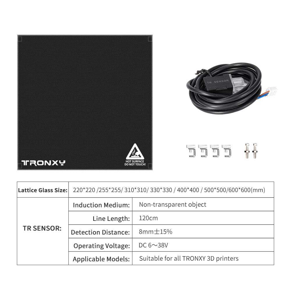Tronxy 3D Printer Auto Leveling Black TR SENSOR + Lattice Glass 3D Printer Kits