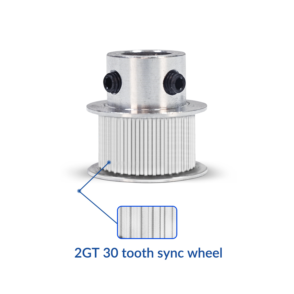 3D Printer Parts Synchronizing Wheel Timing Pulley 2GT 30 Teeth Support Timing Belt Pulleys for VEHO Series(5PCS)