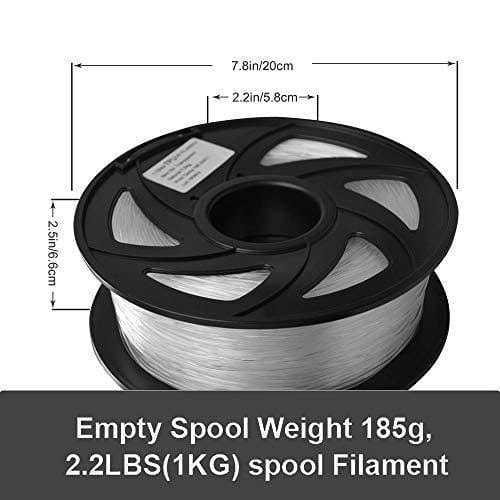 Tronxy 3D Printer Flexible TPU 3D Printers Filament, 1.75mm, Color Transparent TPU
