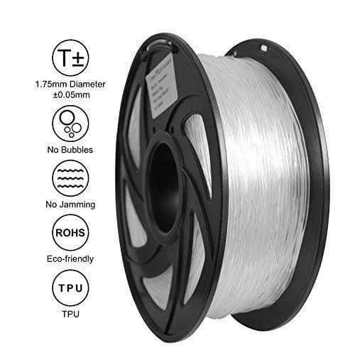 Tronxy 3D Printer Flexible TPU 3D Printers Filament, 1.75mm, Color Transparent TPU