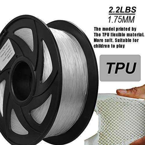 Tronxy 3D Printer Flexible TPU 3D Printers Filament, 1.75mm, Color Transparent TPU