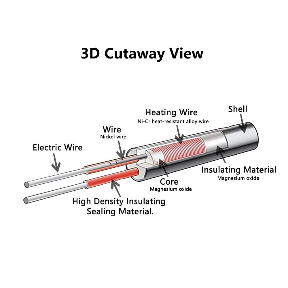 Tronxy 3D Printer Parts and Accessories 24V 50W 1.2 Meter Nozzle Heating Rod