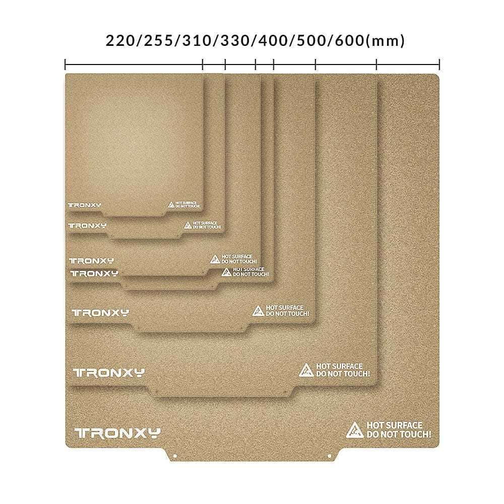 Tronxy 3D Printer Removal Spring Steel PEI Sheet Build Plate Magnetic Base Hot Bed Sticker 220/255/310/330/400/500/600mm