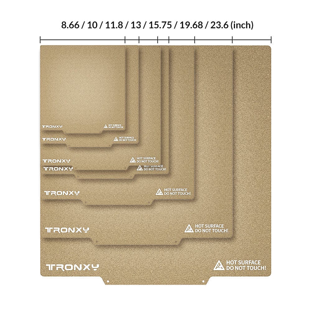 Tronxy 3D Printer Removal Spring Steel PEI Sheet Build Plate Magnetic Base Hot Bed Sticker 220/255/310/330/400/500/600mm
