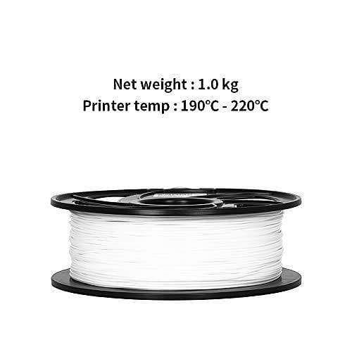 Tronxy 3D Printer White PLA 3D Printing Filament 1.75 mm, 2.2 LBS (1KG)