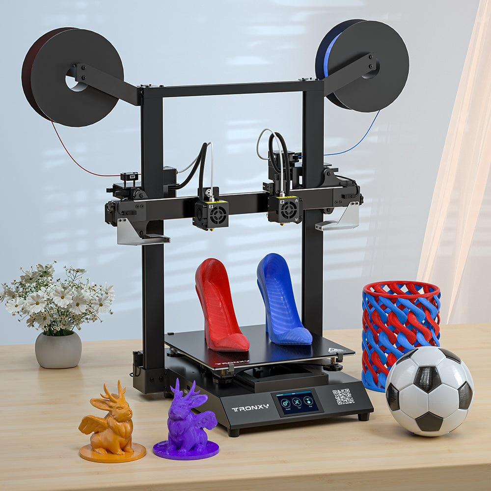 Tronxy Gemini S DIY Dual Extruder IDEX 3D Printer Kit Two Head Multicolor Large FDM 3D Printing Machine 300x300x390mm